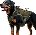 Heavy-Duty Tactical Dog Harness for Large Dogs, No Pull Adjustable Reflective Pet Vest with Molle System, K9 Military-Grade Control for Service Training, Outdoor & 10+ Breeds, Green Camo, X-Large by Bruvoalon