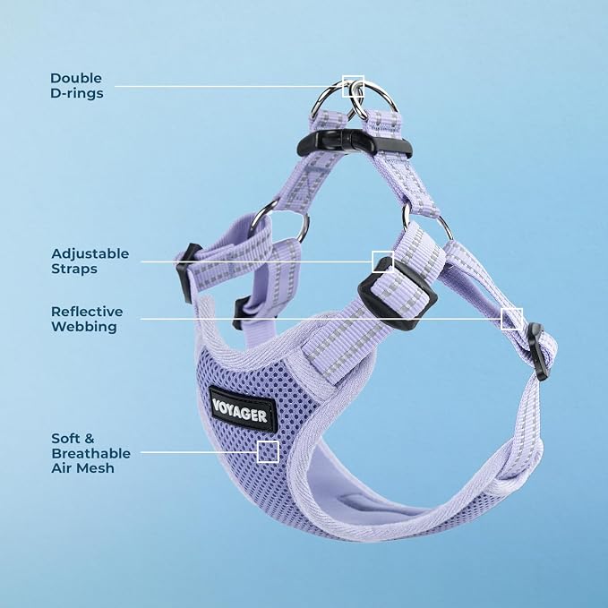 Voyager Step-in Flex Adjustable Dog Harness - Lavender, Small | 15 - 18" in Chest, Fully Adjustable, Reflective Bands, All Weather Breathable Air Mesh, Lightweight, Fast Drying - Image 3