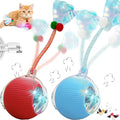 Speedy 2.0 Tail 2 Packs Interactive Cat Toys for Indoor Cats, Automatic Cat Toy with Elastic Mesh Tail, Electric Rolling Ball on Carpet, Chirping and Motion Activate Cat by Unknown
