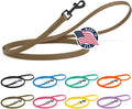 Dogline Biothane Waterproof Dog Leash Strong Coated Nylon Webbing with Black Hardware Odor-Proof Easy to Clean High Performance for Small or Large Dogs Made in USA 4 or 6 ft Lead, Coyote Brown by Dogline