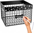 Metal Dog Toy Basket for Living Room, Foldable Dog Toy Storage Bin with Personalized Bone Label, Chew Resistant Pet Toy Organizer Basket, Durable Wire Dog Toy Box for Balls, Ropes, Plush Toys by Unknown