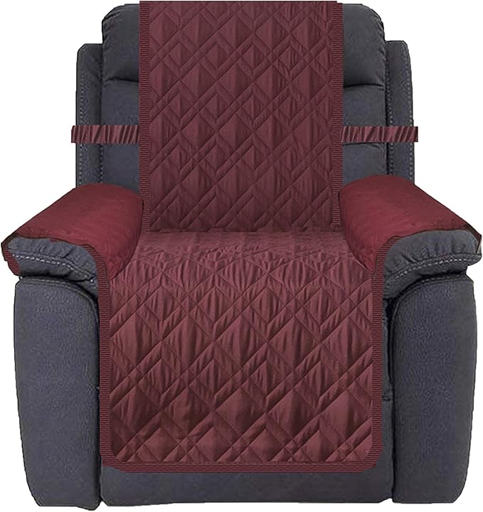 Ameritex Waterproof Nonslip Recliner Cover Stay in Place, Dog Chair Cover Furniture Protector, Ideal Recliner Slipcovers for Pets and Kids (Burgundy, 30'') by Ameritex