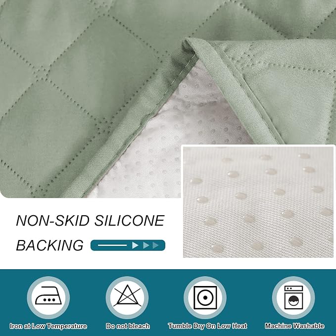 Turquoize 100% Waterproof Chaise Sofa Cover, Sage, 70 inch - Image 7