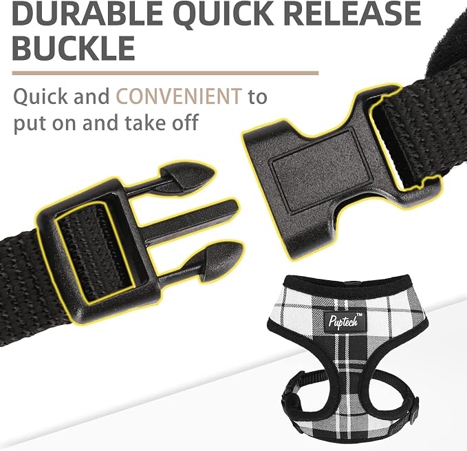 PUPTECK Small Dog Harness and Leash Set No Pull for XS XXS Sized Dogs Puppy | Escape Proof No Choke Pet Cat Adjustable Soft Padded Walking Vest - Image 4