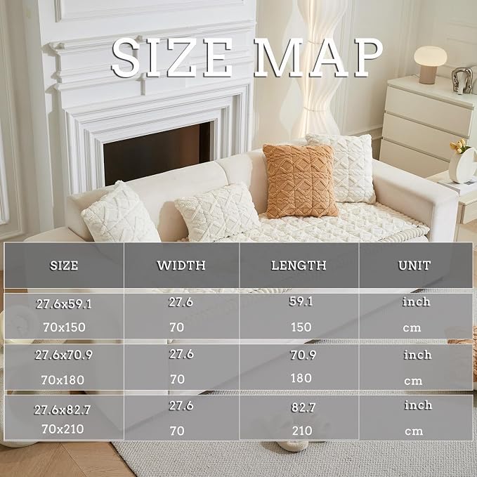 Tiwwie Couch Cover for Dogs Fuzzy Sofa Covers for Pet, Non Slip Sofas Pad | Dog Cover for Couch with Grip Backing, Pet-Friendly Washable Sofa Slipcover Cushion Protector, Pet Dogs Mat - Image 3