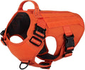 ICEFANG Tactical Dog Harness for Large Dogs,Reflective No Pull Dog Vest | with Control Handle,Adjustable,Front Hook,2 Leash Clips,Soft Padded,MOLLE Panel,Orange,Large by ICEFANGDIRECT