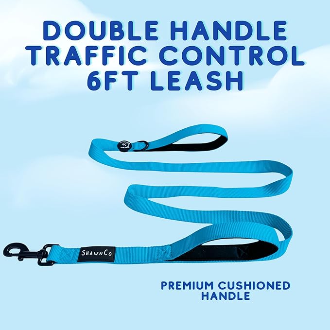 ShawnCo Dream Walk Dog Leash (Wolf Moon,M/L 6FT w/ 2 Handles) | Soft Neoprene Handle, Premium, Durable, Nylon Pet Leash for Small, Medium and Large Dogs, For Everyday Walks and Training - Image 2