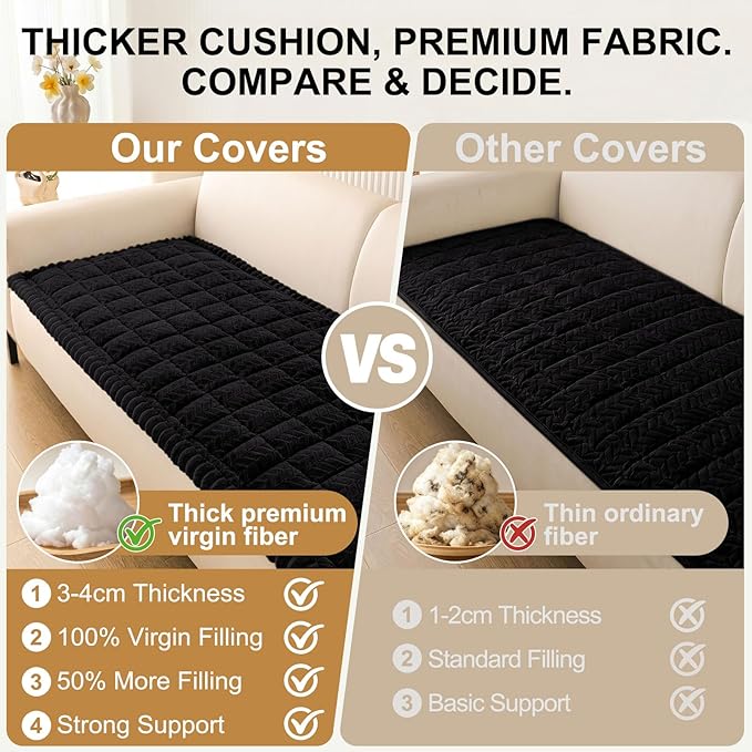 Smiry Couch Cover for Dogs, Non Slip Fuzzy Pet Sofa Arm Covers Washable | Sofa Slipcovers for Armrest & Backrest, Soft Thick Furniture Protector for Cats Dogs, Against Fur, Dirt (35.4"x35.4") - Image 5