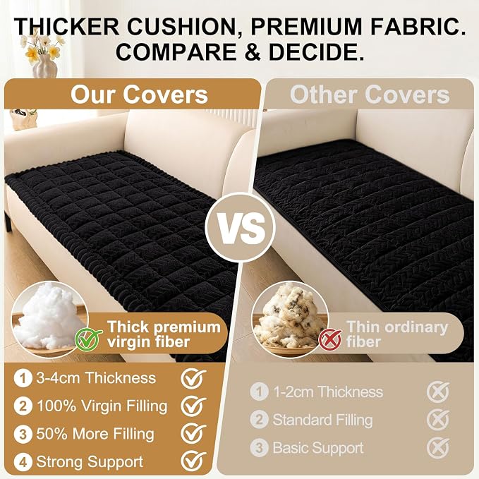 Smiry Couch Cover for Dogs, Non Slip Fuzzy Pet Sofa Covers Washable | Sofa Slipcovers for Sectional Couch, Soft Thick Furniture Protector for Cats Dogs, Against Fur, Dirt, Scratch (43"x63") - Image 5