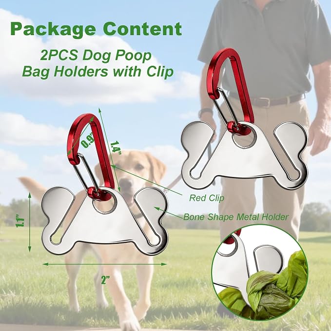 2PCS Dog Poop Bag Holder, Waste Bag Holder, Dog Poop Bag Carrier, Hand Free Holder - Image 6