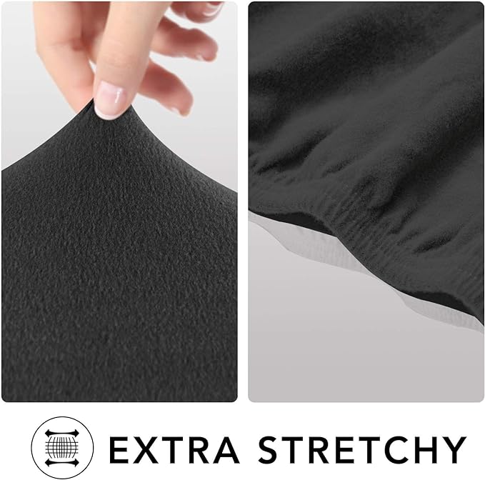 PureFit Stretch Loveseat Covers Fleece Couch Covers for Sofa Dark Gray | 1-Piece Sofa Slipcover Soft Couch Protector, Sofa Cover Washable with Non Skid Foam and Elastic Bottom for Kids, Dogs - Image 4