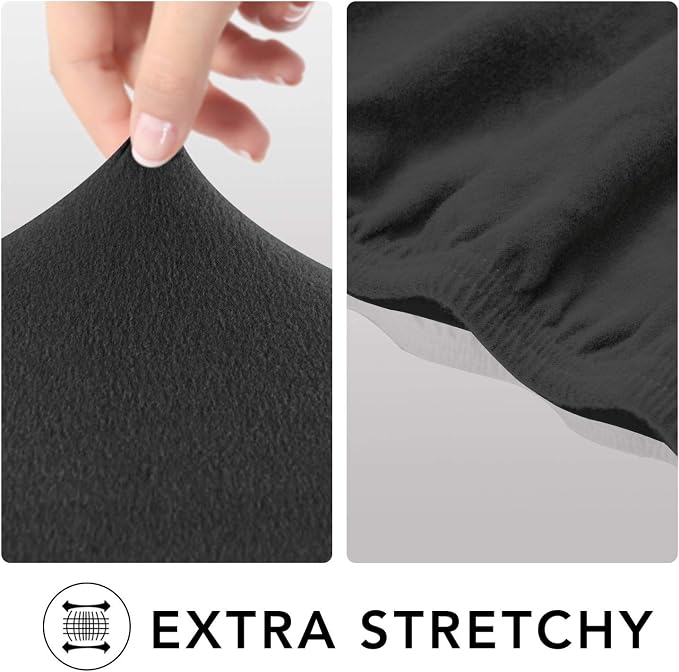 PureFit Stretch Couch Covers for Sofa Large Sofa Slipcovers Dark Gray | 1-Piece Spandex Couch cover Soft Couch protector, Sofa cover Washable with Non Skid Foam and Elastic Bottom for Kids, Dogs - Image 4