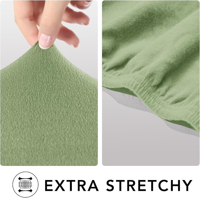 PureFit Stretch Oversized Couch Covers Fleece Sofa Slipcovers Sage Green | 1-Piece Sofa Cover Washable Soft Couch Protector, Couch Slipcover with Non Skid Foam and Elastic Bottom for Kids, Dogs - Image 3