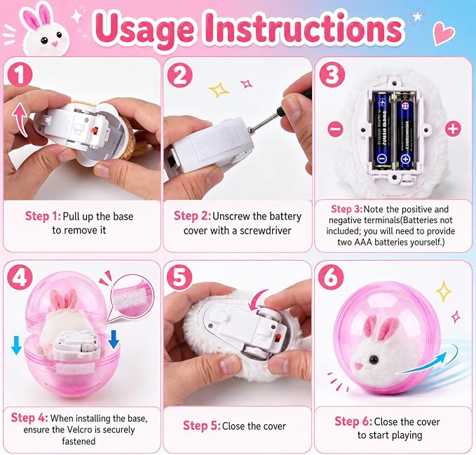 Self-Rolling Interactive Cat Ball, Automatic Animal Pet Rolling Ball | Hamster Ball for Cats Interactive,Hamster in Rolling Balls Smart Cat Toy, Motion Activated Cat Enrichment Toys (Pink) - Image 7