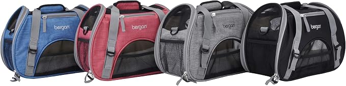 Coastal Pet Bergan Comfort Carrier - Breathable Travel Carrier for Dogs & Cats - Black & Grey, 16" x 8" x 11" - Image 8