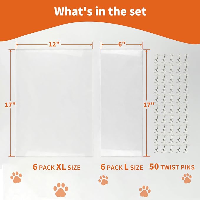 Cat Scratch Furniture Protector 12 Sheets with 50 Twist Pins XL 17" x 12" | Scratch Protector for Cats, Non-Toxic Safe for Kids & Pets, No Residue Couch Protector from Cat Scratching, Cuttable to Fit - Image 2