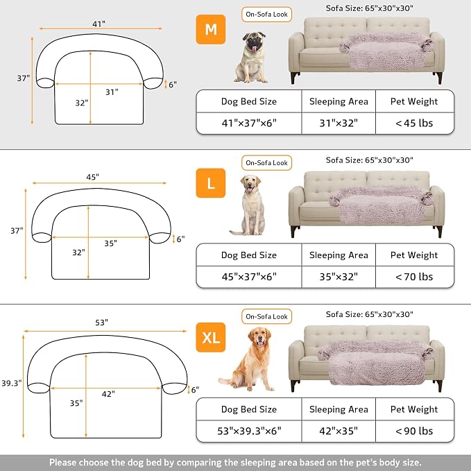 GGIB Calming Dog Bed Fluffy Plush Dog Mat for Furniture Protector with Removable Washable Cover for Large Medium Small Dogs and Cats (Medium, Rust White) - Image 5