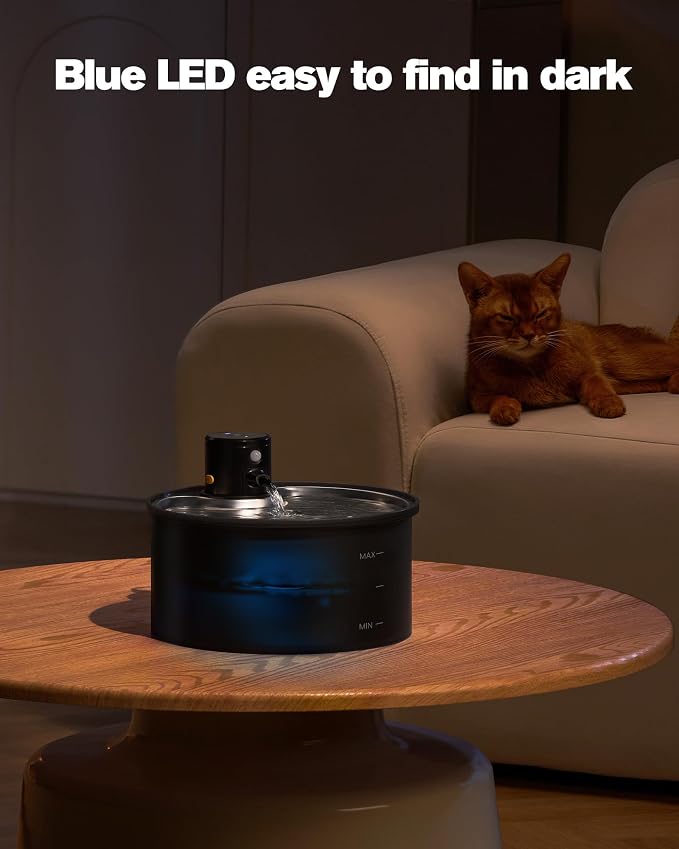 Battery Operated Cat Water Fountain: Wireless Pet Fountain with Filter | 108oz/3.2L Cordless Cat Dispenser with Motion Sensor Rechargeable Automatic Drinking Fountains for Cats Indoor -Plastic model - Image 8