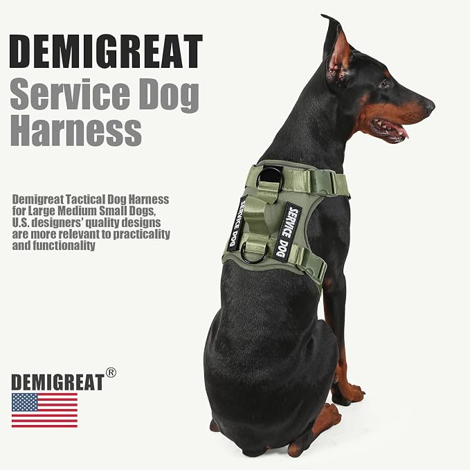 Service Dog Harness, Reflective Dog Vest Harness with 5 PCS Patches, Adjustable Soft Oxford Pet Harness, Inner Layer Mesh, Easy to Control for Small Medium Large Dogs - Image 5