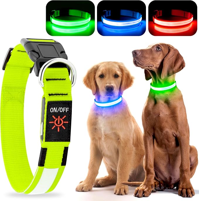 Light up Dog Collar Full Adjustable Dog Collar Safety Glowing(Green, Large) | Waterproof,Nylon,Soft,Super Bright Light Collars for Small Medium and Large Dogs,USB C to Charge - Image 7