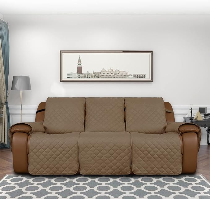 Easy-Going Reversible Couch Cover for 3 Seat Oversized Recliner, Camel | Sofa Slipcover For Dogs, Sofa Cover For Oversized Recliner, Furniture Protector Mat, Pet Friendly - Image 2