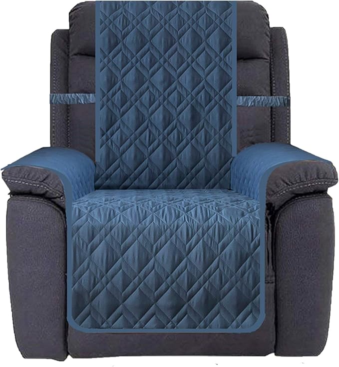 Ameritex Waterproof Nonslip Recliner Cover Stay in Place, Dog Chair Cover Furniture Protector, Ideal Recliner Slipcovers for Pets and Kids (Blue, 23") by Ameritex