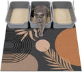 Cat Litter Mat Litter Trapping Mat, 40"x30" Waterproof Urine Proof Litter Box Mat Catcher Mat Non-Slip Washable for Kitty Kitten, Black by Unknown