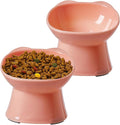 KSIA Klear Elevated Cat Bowls 2 Pack, Tilted Raised Cat Bowl for Food and Water, 4.72" Wide, Whisker Friendly Anti Vomit for Indoor Cats, Microwave and Dishwasher Safe, Pink by Unknown
