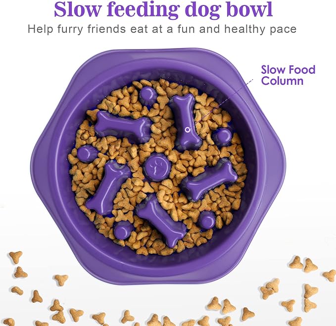 UPSKY Slow Feeder Dog Bowl Anti-Chocking Slower Feeding Pet Puzzle Bowls | Interactive Bloat Stop Dog Food Dishes, Non-Slide Dogs Lick Treat for Small Medium, Slow-Eating Maze Design, Easy to Clean - Image 4