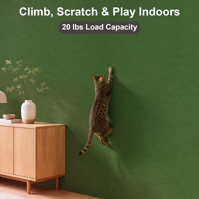 Cat Scratcher, 39.7x15.7” Cat Scratch Furniture Protector | Trimmable, No-Shedding Cat Scratch Pad with Self-Adhesive Backing for Climbing, Protects Walls, Carpet and Couch, Green - Image 6