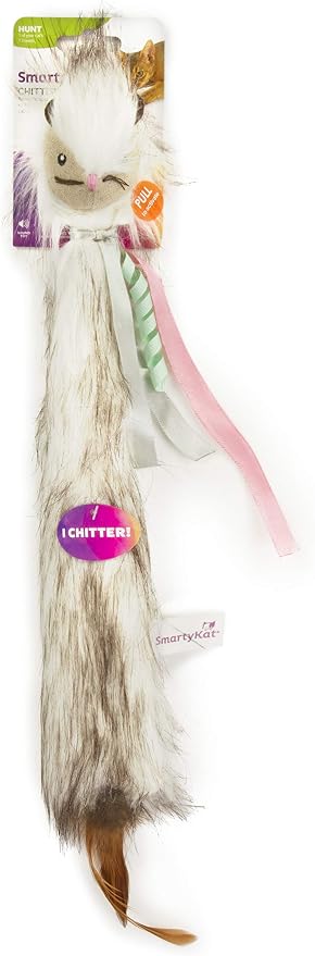 SmartyKat Chitter Critter Squirrel Electronic Sound Plush Kicker Cat Toy, Battery Powered - Gray, One Size by SmartyKat