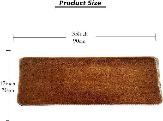 Soft Cat Window Sill Dog Pad Perch,Fluffy Windowsill Dog Pet Mat Pillow Seat Bed, Cat Pet Cushion for Window Sill Mat (Coffee, 12"x35") - Image 2