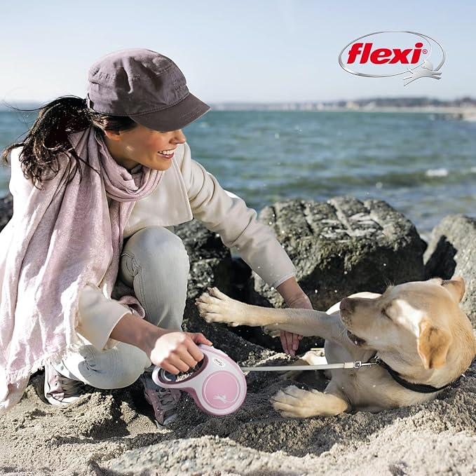 FLEXI® Comfort Tape Retractable Dog Leash, Medium, 16 ft - Pink/Rose - Image 7