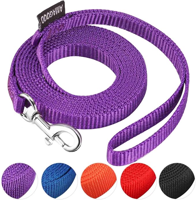 AMAGOOD 6 FT Cat Leashes, Strong Traditional Style Leash with Easy to Use Collar Hook,Cat Lead Great for Cats (3/8 in x 6 ft(Pack of 1), Purple) by DOGLEASH