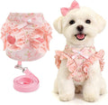 ABRRLO Small Dog Harness and Leash Set Soft Breathable Mesh No Pull Puppy Harness with Bowknot Adjustable Cute Pink Dog Vest Harnesses for Small Dogs Cats Girl Pet Harness for Walking Outdoor(Pink,M) by ABRRLO