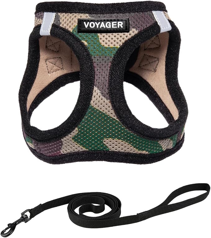 Voyager Step-in Air Cat Harness & Leash Set - Army Base, XS | 13.5 - 15" in Chest, Reflective Bands, All Weather Breathable Air Mesh, Cats Compatible, Fast Drying by BestPetSuppliesLLC