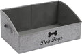 Morezi Linen-cotton blend dog toy basket and dog toy box, dog toy basket storage - Perfect for organizing pet toys, blankets, leashes, chew toys - Snow Grey - Dog by Morezi