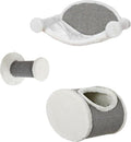 Trixie Liam Wall Mounted Cat Furniture - 3pc Cat Wall Scratcher - Climbing Shelves, Plush & Sisal Covered Condo, Hammock, and Step - Gray by TRIXIE