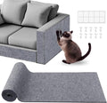 Cat Scratch Furniture Protector for Couch, Wall & Door Guard, Trimmable Self-Adhesive Scratch Pad, DIY Climbing Mat, Deterrent, Scratching Post Replacement (39.4''x15.8'', Light Gray) by pawstrip