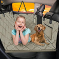 Hard Bottom Dog Car Seat Cover for Back Seat, Backseat Extender | Dog Hammock for for Cars, SUVs, Sedan, Holds 420lbs, Large Space, Sturdy Oxford, Pet Car Bed, Waterproof, Mesh Window, Khaki by ROUWINNE