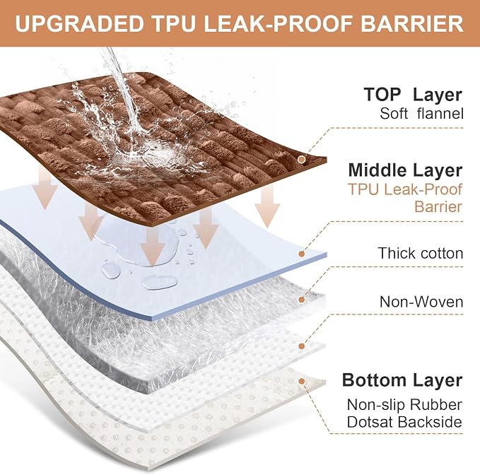 Waterproof Dog Couch Cover, Non Slip Pet Sofa Protector, Thick Fuzzy Couch Cover for Dogs, Machine Washable Furniture Protector, Scratch Resistant Pet Couch Mat(Light Coffee, 28" x 59"/70 x 150cm) - Image 4