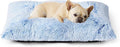 EHEYCIGA Fluffy Dog Crate Bed for Medium Dogs, Plush Crate Pad, Blue | Calming Anti Anxiety Medium Dog Bed, Washable Soft Warm Faux Fur Crate Mat with Non-Slip Bottom by EHEYCIGA