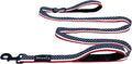 ShawnCo Dream Walk Dog Leash (Stars and Stripes,M/L 6FT w/ 2 Handles) | Soft Neoprene Handle, Premium, Durable, Nylon Pet Leash for Small, Medium and Large Dogs, For Everyday Walks and Training by SHAWNCO