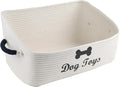 Dog Toy Basket-100% Cotton Rope Dog Toy Bin for Living Room Area-Trapezoid Pet Toys Box with Sturdy Handle-Puppy Bed-Dog Stuff Organizer for Toys,Collar,Leash,Blanket-Chew Proof-Beige by Brabtod
