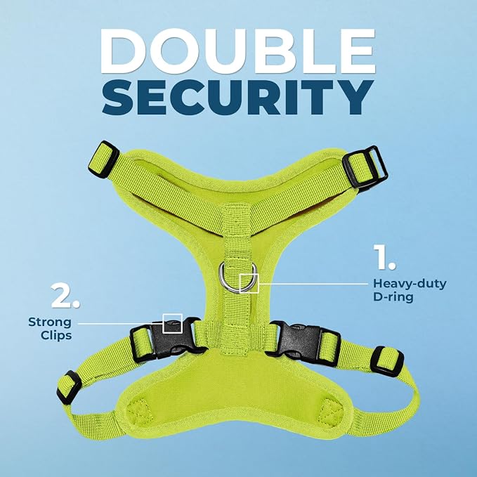Voyager Step-in Lock Dog Harness - Lime Green, Medium | 17 - 21" in Chest, Adjustable, Breathable Air Mesh, Lightweight for Daily Walks, Strong Clips, Heavy Duty D-Ring - Image 2