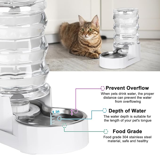 RIZZARI 4L Gravity Cat Water Dispenser: Filtered Water for Kittens | Apartment-Friendly Size/Cleaner Water Every Day/Perfect for Small Pets/Less Frequent Refills/Quick Daily Cleaning - Image 6
