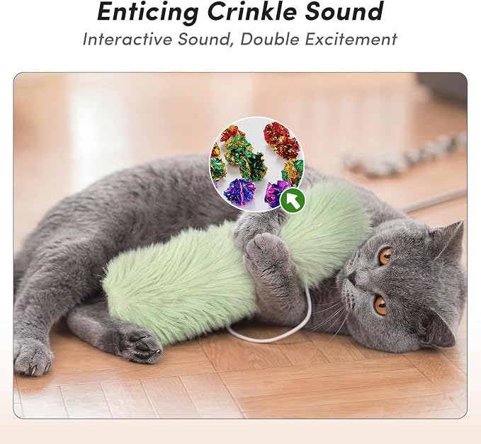 Catnip Cat Toys 4 Pack, Soft Cat Pillow Kicker Toys with Crinkle Sound, Interactive Cat Plush Toys for Indoor Cats and Kittens - Image 4