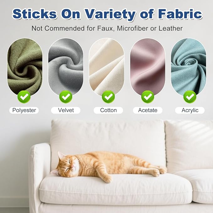 Cat Scratch Furniture Protector, 12-Pack Couch Protector from Cat Claws, Cat Couch Protector Single-Sided Furniture Protectors from Cats Scratching for Sofa Corners Walls Doors(with 50 Twist Pins) - Image 6
