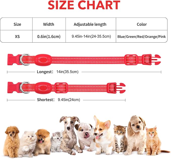 Light Up Dog Collar for Small Dogs - Rechargeable LED Cat Collar, Adjustable Reflective Puppy Collar Glowing Safety Dog Lights for Night Walking (Red) - Image 4