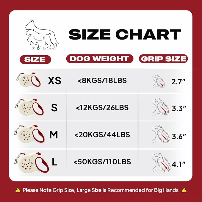 Fida Retractable Dog Leash, 16 ft Dog Walking Leash for Small Dogs up to 26 lbs, 360° Tangle Free, Cherry - Image 7